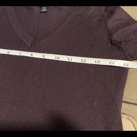 V Neck Purple Tunic Sweater - Picture 5 of 6